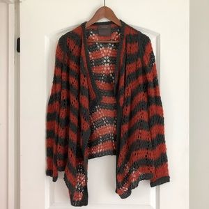 •Guinevere• Striped open knit cardigan